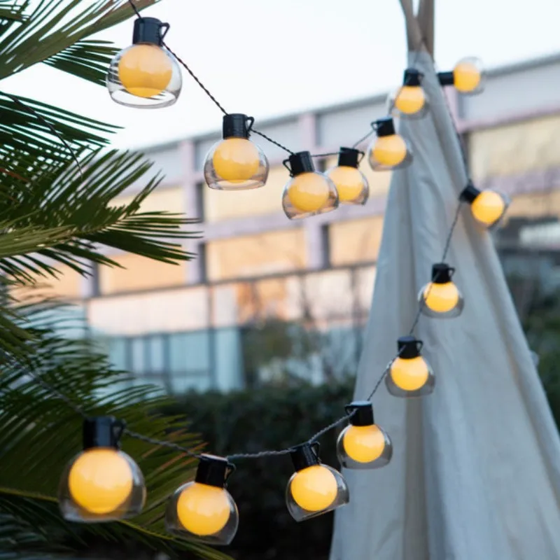 Рождественское украшение Лампочка IP65 Водонепроницаемая лампа для патио Праздничная Гирлянда Для уличной садовой мебели Светодиодные гирлянды на солнечной батарее