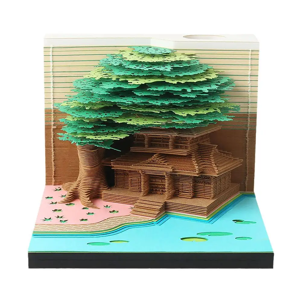 3D Блокнот на дереве 3D Календарь 2024 3D Блокнот для Заметок Блок Офисных Заметок Рождественский Подарок На День рождения Бумага для Заметок K3N4