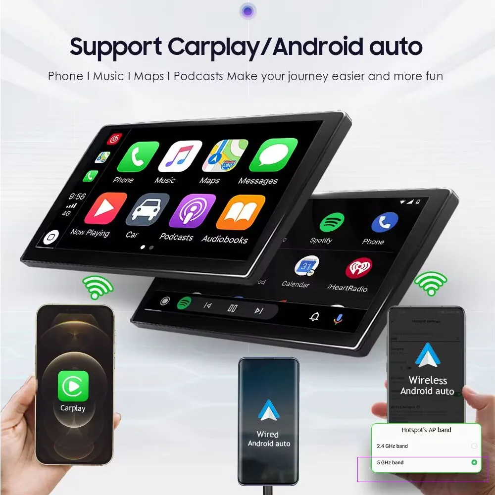 Android Автомобильный Радиоприемник для Fiat 500 2007-2014 Автомобильный Мультимедийный Carplay Авторадио Плеер Стерео Аудио 9-дюймовый сенсорный экран GPS Navi